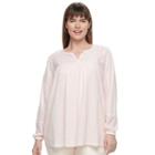Plus Size Design 365 Lace Peasant Top, Women's, Size: 3xl, Pink Other