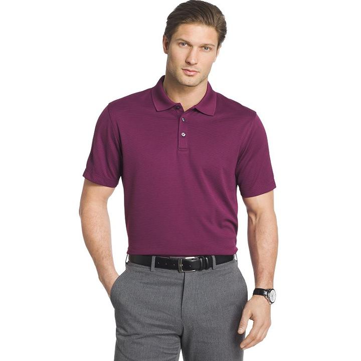 Men's Van Heusen Traveler Air Ottoman Classic-fit Performance Polo, Size: Xxl, Purple Oth