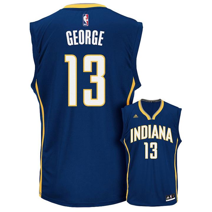 Men's Adidas Indiana Pacers Paul George Replica Jersey, Size: Xxl, Blue (navy)