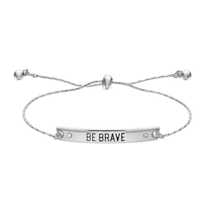 Lc Lauren Conrad Be Brave Bar Bolo Bracelet, Women's, Silver
