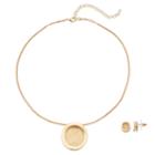 Napier Circle Double Strand Pendant Necklace & Stud Earring Set, Women's, Gold