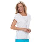 Women's Alfred Dunner Studio Lace Top, Size: Medium, White