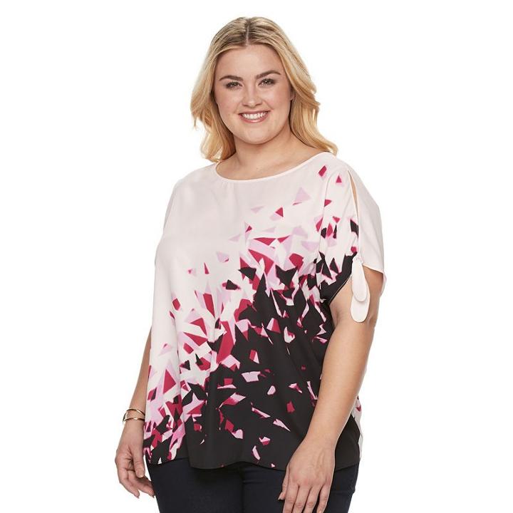 Plus Size Apt. 9&reg; Cold-shoulder High-low Top, Women's, Size: 1xl, Brt Pink