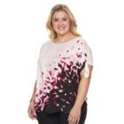 Plus Size Apt. 9&reg; Cold-shoulder High-low Top, Women's, Size: 1xl, Brt Pink