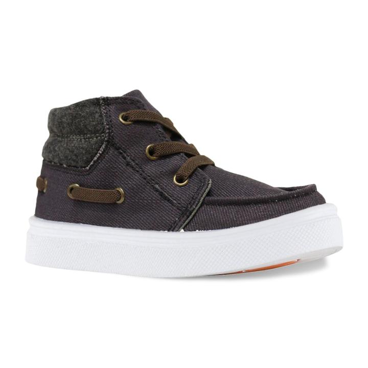 Oomphies Riley Boys' High Top Sneakers, Size: 2, Blue (navy)