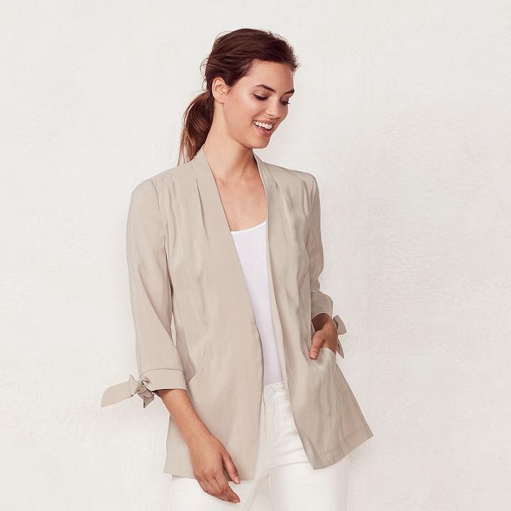 Women's Lc Lauren Conrad Ruched Blazer, Size: Medium, Med Beige