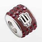 Logoart Indiana Hoosiers Sterling Silver Crystal Logo Bead - Made With Swarovski Crystals, Women's, Red