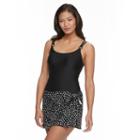 Women's Croft & Barrow&reg; Hip Minimizer D-cup Swimdress, Size: 6, Oxford