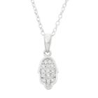 Junior Jewels Kids' Sterling Silver Cubic Zirconia Hamsa Pendant, Girl's, Size: 13, White