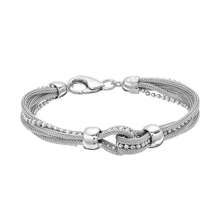 Sterling Silver Mesh Multi Strand Bracelet, Women's, Size: 8