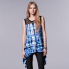 Women's Simply Vera Vera Wang Print Lace Handkerchief Tunic, Size: Small, Light Blue