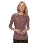 Women's Croft & Barrow&reg; Ballet Neck Top, Size: Xs, Brt Pink