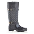 Henry Ferrera J Women's Water-resistant Quilted Rain Boots, Size: 6, Grey