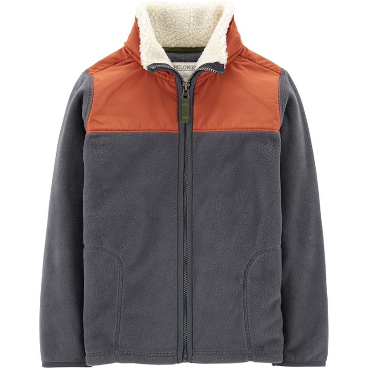 Boys 4-12 Carter's Sherpa Mock Neck Fleece Zip Jacket, Size: 8, Blue