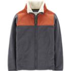 Boys 4-12 Carter's Sherpa Mock Neck Fleece Zip Jacket, Size: 8, Blue