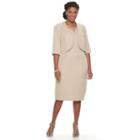 Plus Size Maya Brooke Embellished Sheath Dress & Jacket Set, Women's, Size: 24 W, Beige Oth
