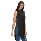 Women's Jennifer Lopez Embroidered Tunic, Size: Large, Black