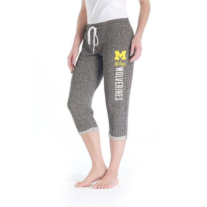 Women's College Concepts Michigan Wolverines Turf Knit Capris, Size: Large, Grey Other