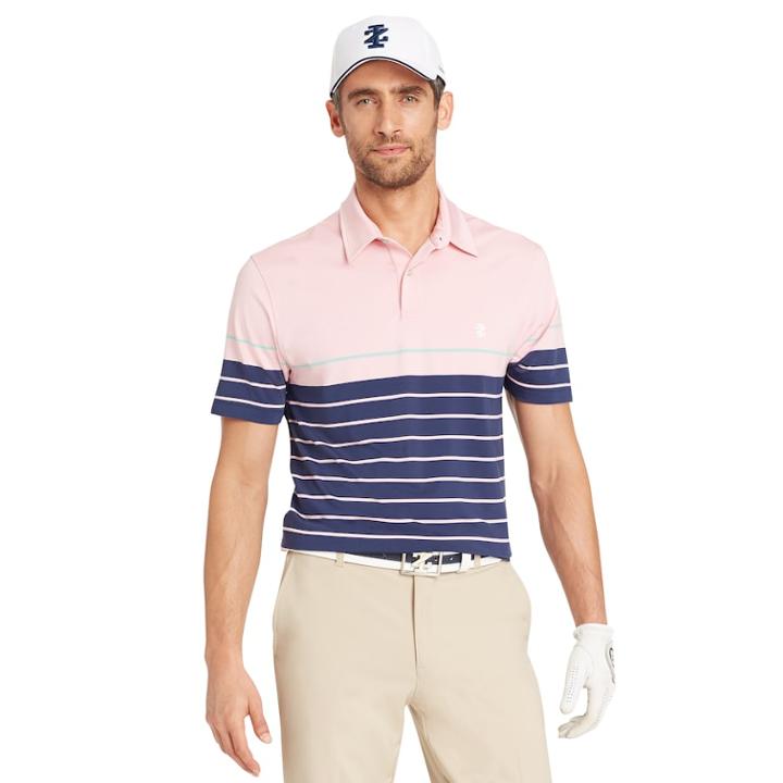 Men's Izod Classic-fit Striped Performance Golf Polo, Size: Medium, Med Pink