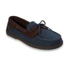 Dearfoams Men's Twill Boater Moccasin Slippers, Size: Small, Blue Other