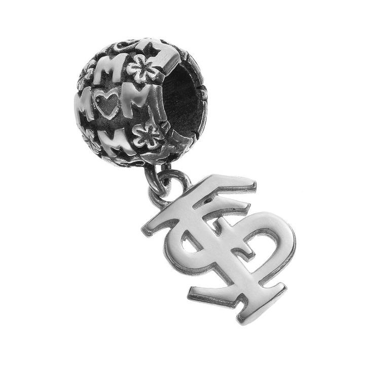 Dayna U Sterling Silver Florida State Seminoles Team Logo Mom Charm, Women's, Grey