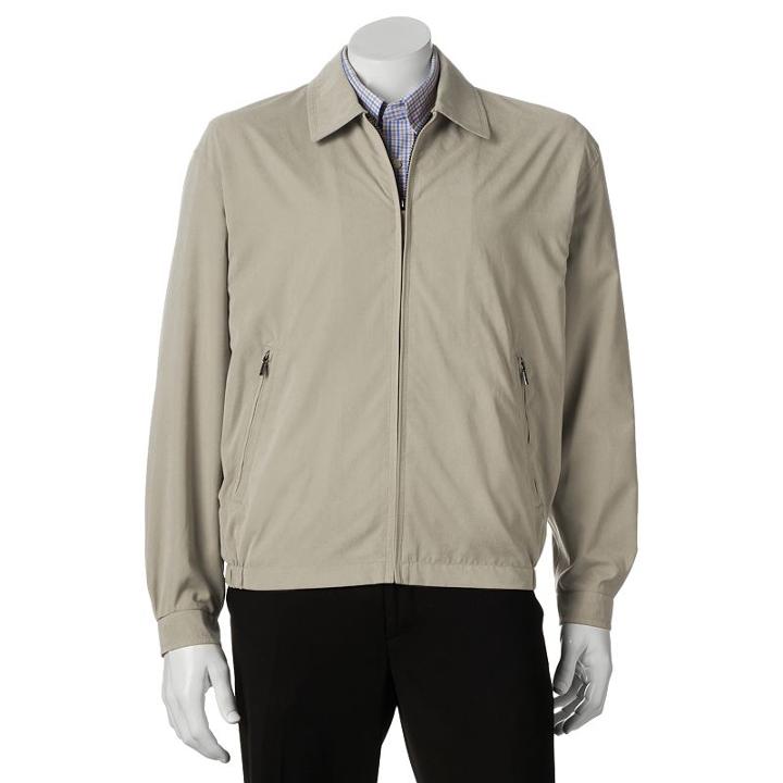 Men's Towne By London Fog Microfiber Golf Jacket, Size: Medium, Grey Other