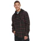 Men's Vans Hooded Button-down Shirt, Size: Large, Black