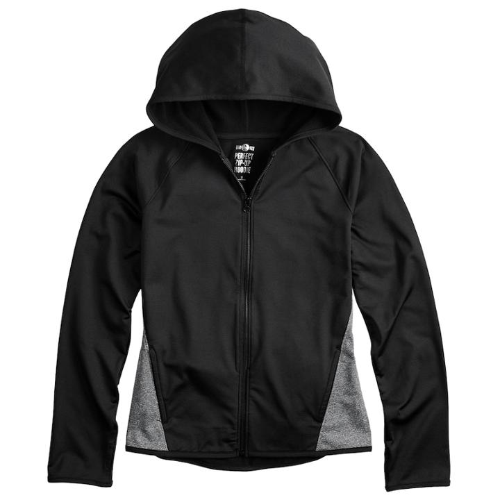 Girls 7-16 So Performance Full Zip Jacket, Size: 14, Black