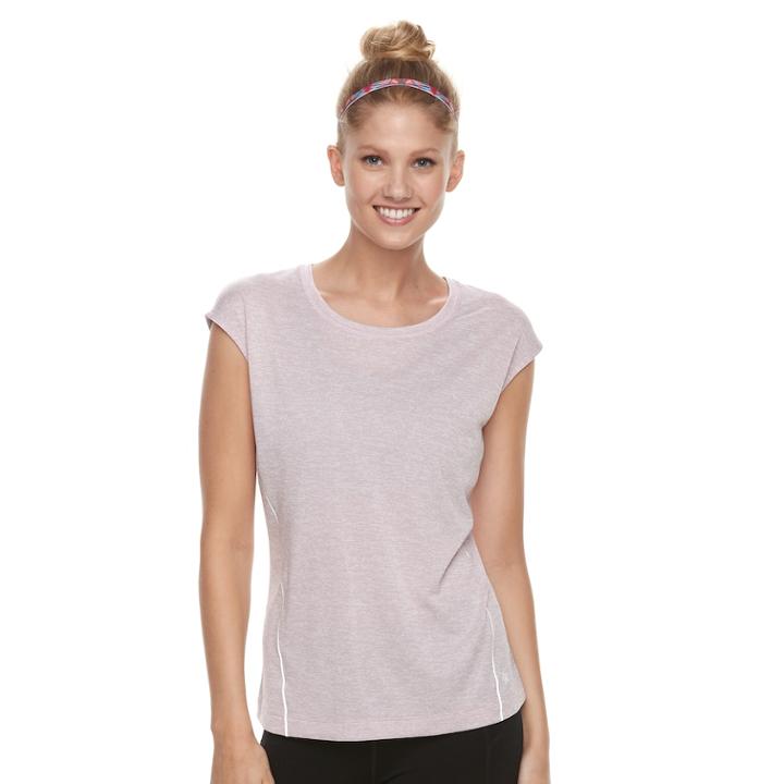 Women's Tek Gear&reg; Performance Cap Sleeve Tee, Size: Medium, Med Pink