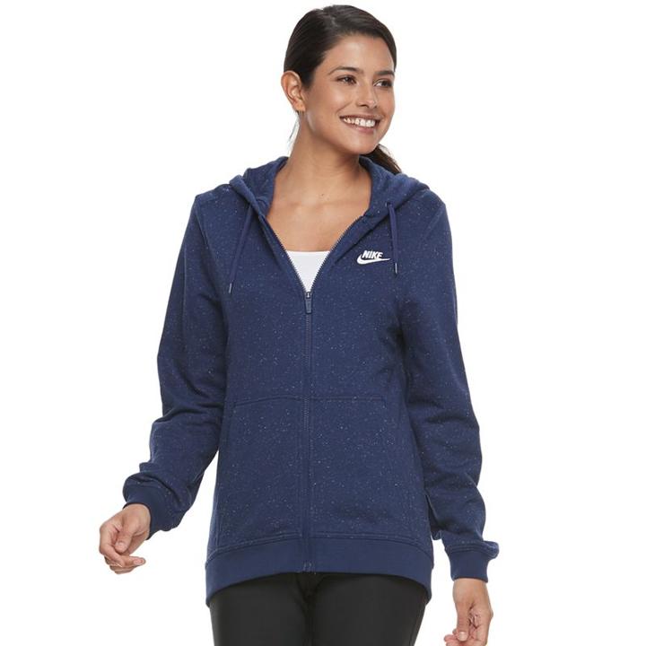 Women's Nike Sportswear Funnel Neck Zip Up Hoodie, Size: Small, Brt Blue