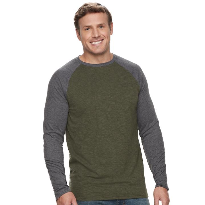 Big & Tall Urban Pipeline&reg; Awesomely Soft Ultimate Regular-fit Raglan Tee, Men's, Size: Xl Tall, Dark Green