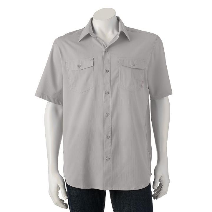 Men's Columbia Omni-wick Pacific Breeze Button-down Shirt, Size: Small, Grey (charcoal)