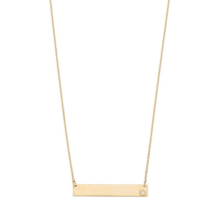 10k Gold Diamond Accent Bar Link Necklace, Women's, Size: 16, Yellow