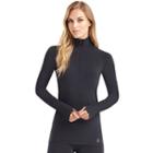 Women's Cuddl Duds Thermal Wool Half-zip Pullover Top, Size: Xsml Av/rg, Black