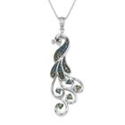 Sterling Silver 1/3 Carat T.w. Diamond Peacock Pendant Necklace, Women's, Size: 18, Multicolor