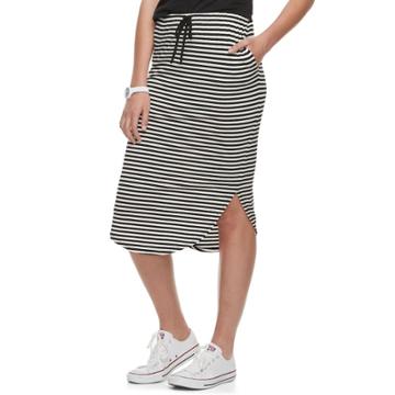 Juniors' Joe B Curved Hem Midi Skirt, Teens, Size: Small, White