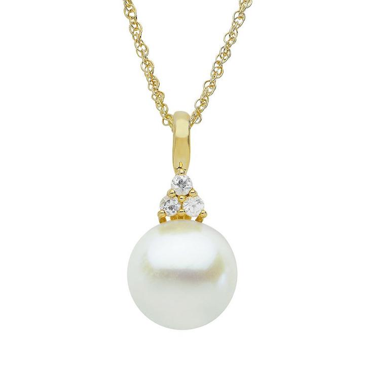 Pearlustre By Imperial 14k Gold Over Silver Freshwater Cultured Pearl Pendant, Women's, Size: 18