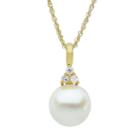 Pearlustre By Imperial 14k Gold Over Silver Freshwater Cultured Pearl Pendant, Women's, Size: 18