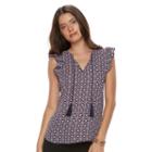 Women's Harve Benard Flutter Georgette Top, Size: Medium, Ovrfl Oth