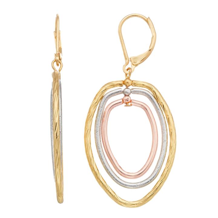 Napier Tri-tone Orbital Drop Earrings, Women's, Multicolor