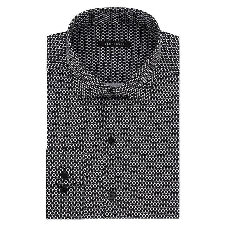 Men's Van Heusen Fresh Defense Slim-fit Dress Shirt, Size: 15.5-32/33, Dark Grey