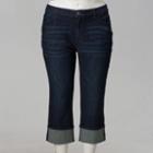 Women's Plus Size Simply Vera Vera Wang Cuffed Capri Jeans, Size: 22 W, Med Blue