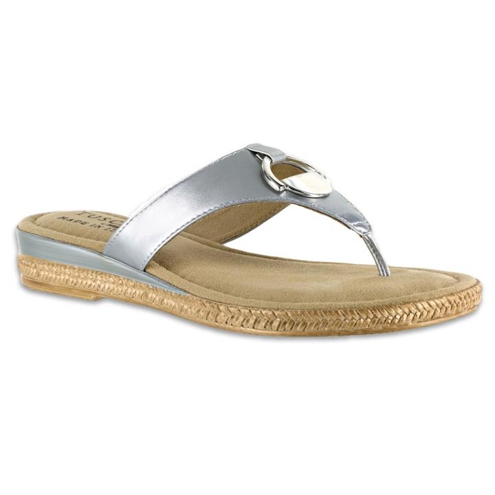 Tuscany By Easy Street Belinda Women's Sandals, Size: 8.5 Wide, Silver