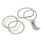 Mudd&reg; Beaded Unicorn Stretch Bracelet Set, Women's, Silver