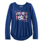 Girls 7-16 & Plus Size Mudd&reg; High-low Graphic Tee, Size: 16 1/2, Blue
