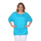 Plus Size White Mark Dolman Top, Women's, Size: 1xl, Blue Other