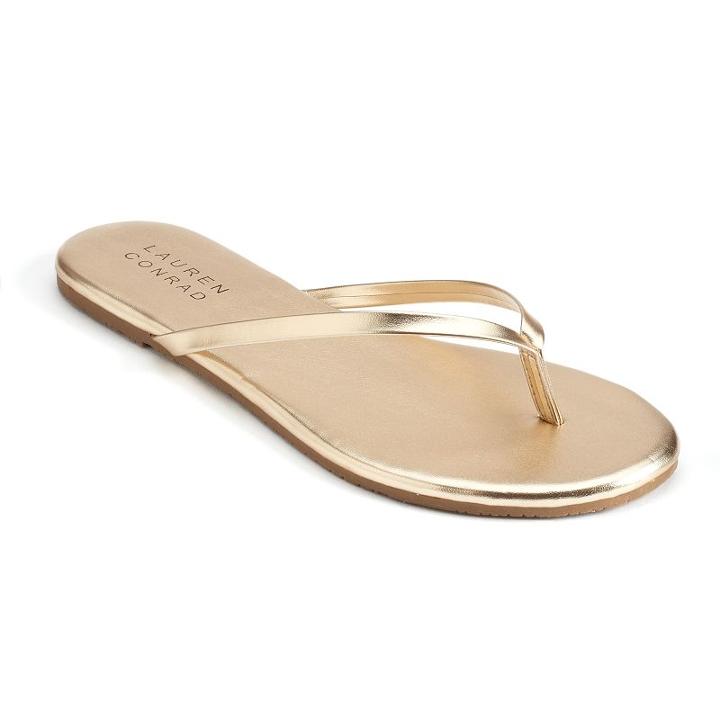Lc Lauren Conrad Pixii Women's Flip Flops, Size: 6, Gold