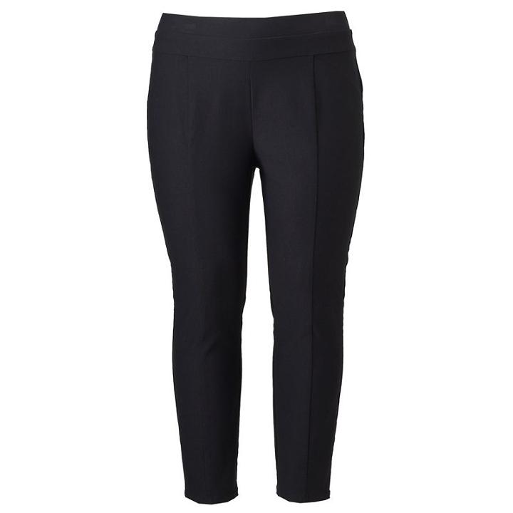 Plus Size Simply Vera Vera Wang Twill Crop Pants, Women's, Size: 20 W, Black