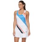 Women's Fila Sport&reg; Striped Racerback Tennis Dress, Size: Small, White