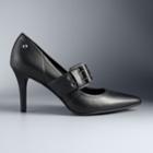 Simply Vera Vera Wang Larkspur Women's Buckle High Heel Pumps, Size: Medium (7.5), Black